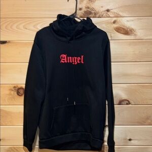 SHEIN Black and Red Gothic Hooded Sweatshirt Size XL